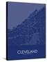 Cleveland, United States of America Blue Map-null-Stretched Canvas