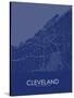 Cleveland, United States of America Blue Map-null-Stretched Canvas