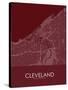 Cleveland, United States of America Red Map-null-Stretched Canvas
