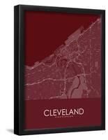 Cleveland, United States of America Red Map-null-Framed Poster