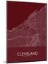 Cleveland, United States of America Red Map-null-Mounted Poster