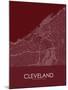 Cleveland, United States of America Red Map-null-Mounted Poster