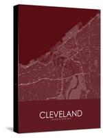 Cleveland, United States of America Red Map-null-Stretched Canvas