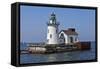 Cleveland West Pierhead Lighthouse, Ohio, USA-Joe Restuccia III-Framed Stretched Canvas