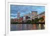 Cleveland with River & Bridge-null-Framed Art Print