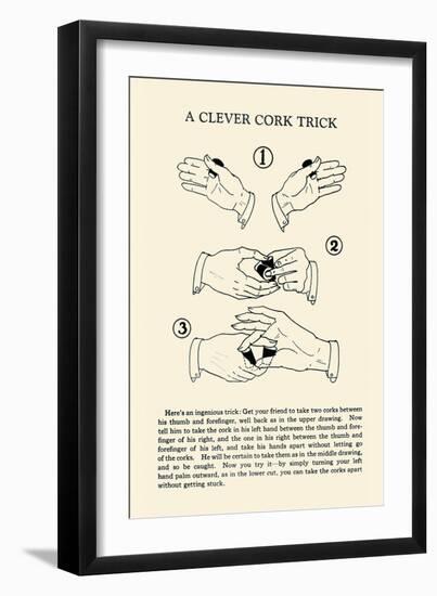 Clever Cork Trick-null-Framed Art Print