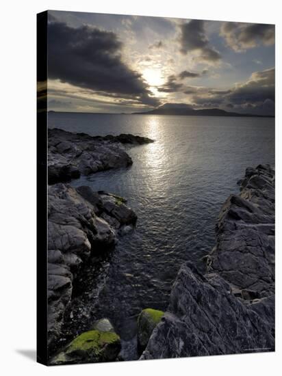 Clew Bay at Dusk Looking Towards Clare Island, County Mayo, Connacht, Republic of Ireland-Gary Cook-Stretched Canvas