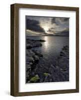 Clew Bay at Dusk Looking Towards Clare Island, County Mayo, Connacht, Republic of Ireland-Gary Cook-Framed Photographic Print