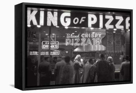 Clients of the Pizzeria 'King of Pizza'-Mario de Biasi-Framed Stretched Canvas