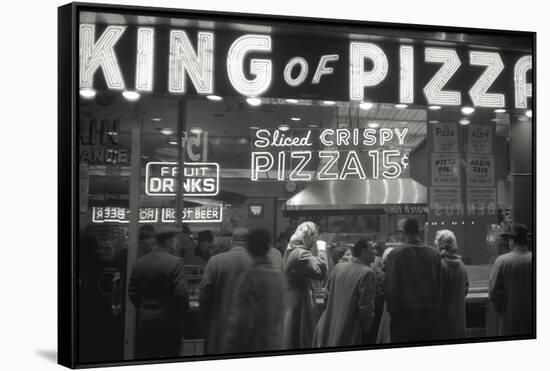 Clients of the Pizzeria 'King of Pizza'-Mario de Biasi-Framed Stretched Canvas