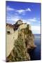 Cliff and Medieval City Walls of Dubrovnik, UNESCO World Heritage Site, Croatia, Europe-Simon Montgomery-Mounted Photographic Print