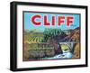 Cliff Apple Label - Chelan Falls, WA-Lantern Press-Framed Art Print