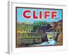 Cliff Apple Label - Chelan Falls, WA-Lantern Press-Framed Art Print