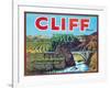 Cliff Apple Label - Chelan Falls, WA-Lantern Press-Framed Art Print
