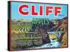 Cliff Apple Label - Chelan Falls, WA-Lantern Press-Stretched Canvas