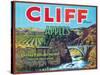 Cliff Apple Label - Chelan Falls, WA-Lantern Press-Stretched Canvas