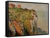 Cliff at Dieppe, 1882-Claude Monet-Framed Stretched Canvas