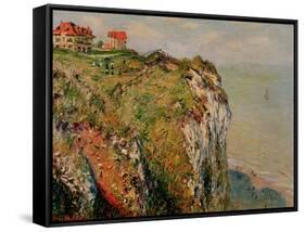 Cliff at Dieppe, 1882-Claude Monet-Framed Stretched Canvas