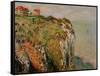 Cliff at Dieppe, 1882-Claude Monet-Framed Stretched Canvas