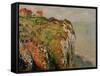 Cliff at Dieppe, 1882-Claude Monet-Framed Stretched Canvas