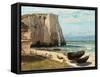Cliff at Etretat after the Storm-Gustave Courbet-Framed Stretched Canvas