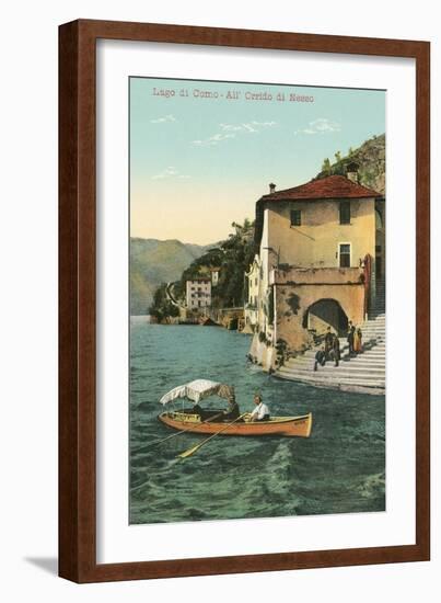 Cliff at Nesso, Lake Como-null-Framed Art Print