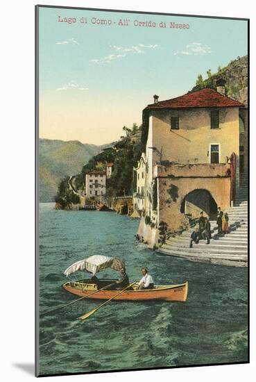 Cliff at Nesso, Lake Como-null-Mounted Art Print