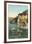 Cliff at Nesso, Lake Como-null-Framed Art Print