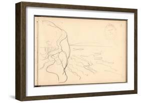 Cliff at Varengeville (Pencil on Paper)-Claude Monet-Framed Giclee Print