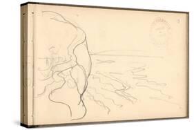 Cliff at Varengeville (Pencil on Paper)-Claude Monet-Stretched Canvas