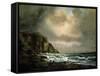 Cliff by the Sea, 1863, by Luigi Riccardi (1808-1877), Italy, 19th Century-null-Framed Stretched Canvas
