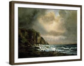 Cliff by the Sea, 1863, by Luigi Riccardi (1808-1877), Italy, 19th Century-null-Framed Giclee Print