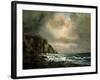 Cliff by the Sea, 1863, by Luigi Riccardi (1808-1877), Italy, 19th Century-null-Framed Giclee Print