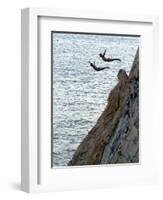 Cliff Divers, Guerrero, Mexico-Russell Gordon-Framed Photographic Print