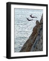 Cliff Divers, Guerrero, Mexico-Russell Gordon-Framed Photographic Print