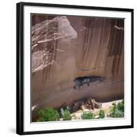 Cliff Dwellings under the Rock Face in the Canyon De Chelly, Arizona, USA-Tony Gervis-Framed Photographic Print