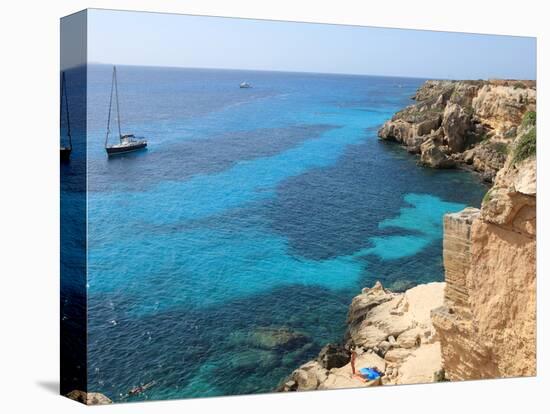 Cliff, Favignana, Sicily, Italy, Mediterranean, Europe-Vincenzo Lombardo-Stretched Canvas