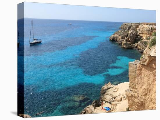 Cliff, Favignana, Sicily, Italy, Mediterranean, Europe-Vincenzo Lombardo-Stretched Canvas