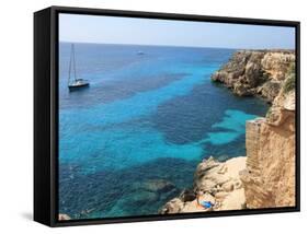 Cliff, Favignana, Sicily, Italy, Mediterranean, Europe-Vincenzo Lombardo-Framed Stretched Canvas