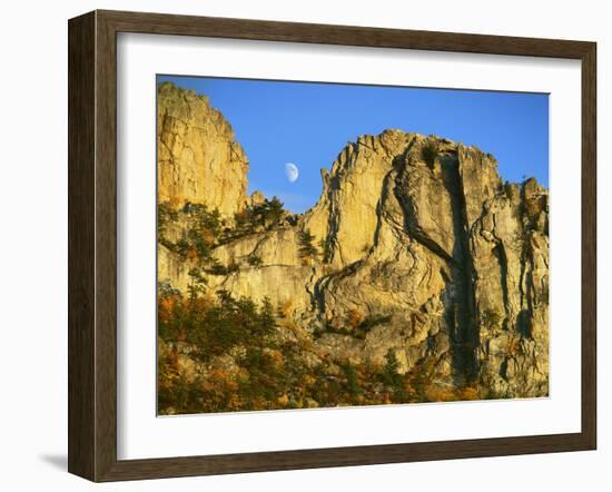 Cliff Formation, Monongahela National Forest West Virginia, USA-Charles Gurche-Framed Premium Photographic Print