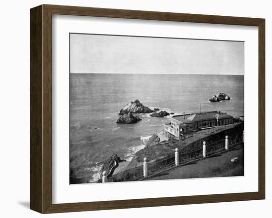 Cliff House and Seal Rocks, Golden Gate, California, USA, 1893-John L Stoddard-Framed Giclee Print