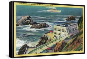 Cliff House and Seal Rocks - San Francisco, CA-Lantern Press-Framed Stretched Canvas