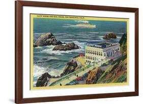 Cliff House and Seal Rocks - San Francisco, CA-Lantern Press-Framed Art Print