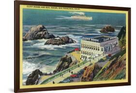 Cliff House and Seal Rocks - San Francisco, CA-Lantern Press-Framed Art Print