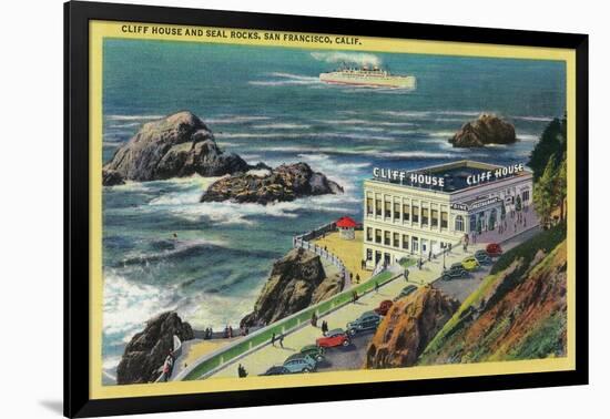 Cliff House and Seal Rocks - San Francisco, CA-Lantern Press-Framed Art Print