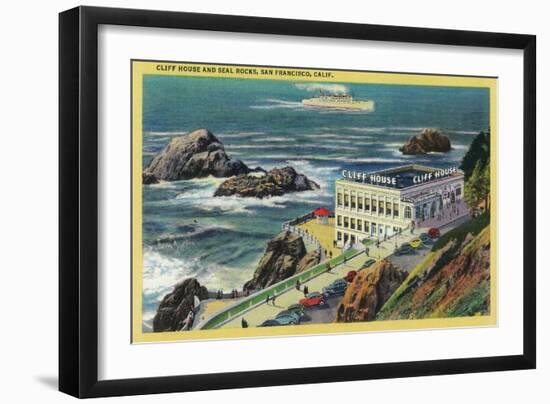 Cliff House and Seal Rocks - San Francisco, CA-Lantern Press-Framed Art Print