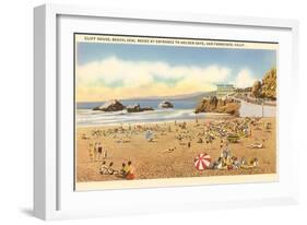 Cliff House Beach, Seal Rocks, San Francisco, California-null-Framed Art Print