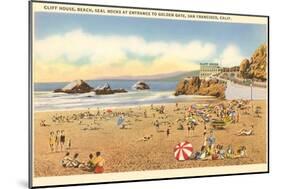 Cliff House Beach, Seal Rocks, San Francisco, California-null-Mounted Art Print