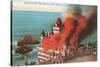 Cliff House in Flames, San Francisco, California-null-Stretched Canvas