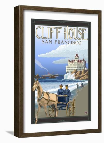 Cliff House, San Francisco, California-Lantern Press-Framed Art Print